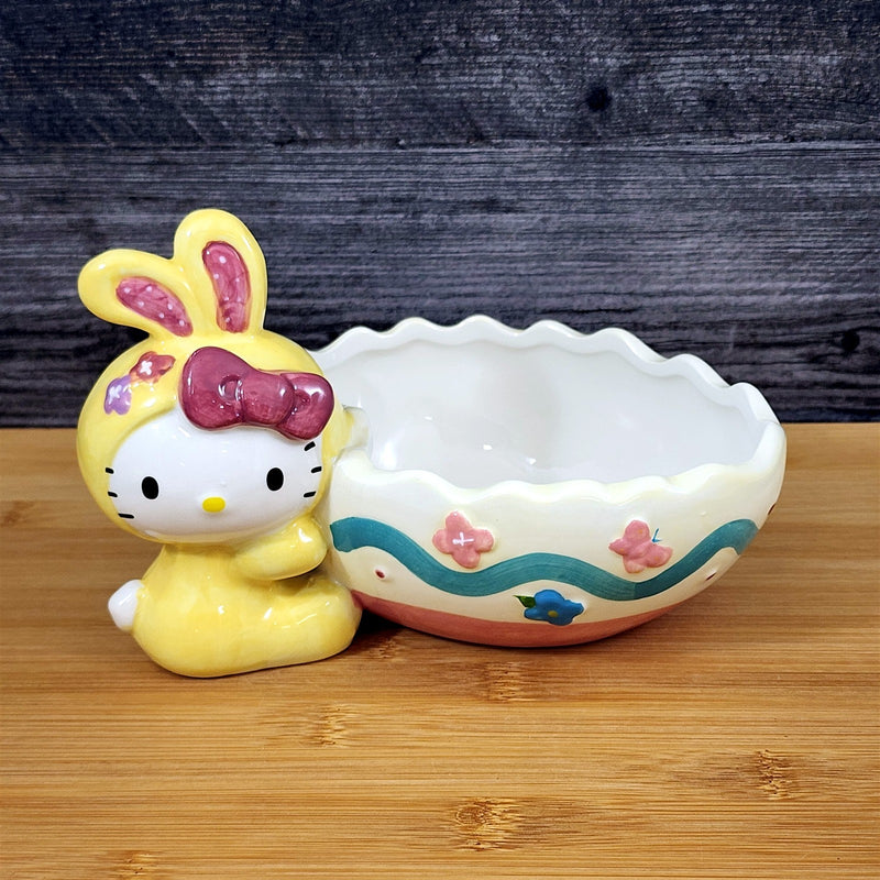Load image into Gallery viewer, Hello Kitty Bunny Egg Bowl for Candy Snacks Ceramic Blue Sky

