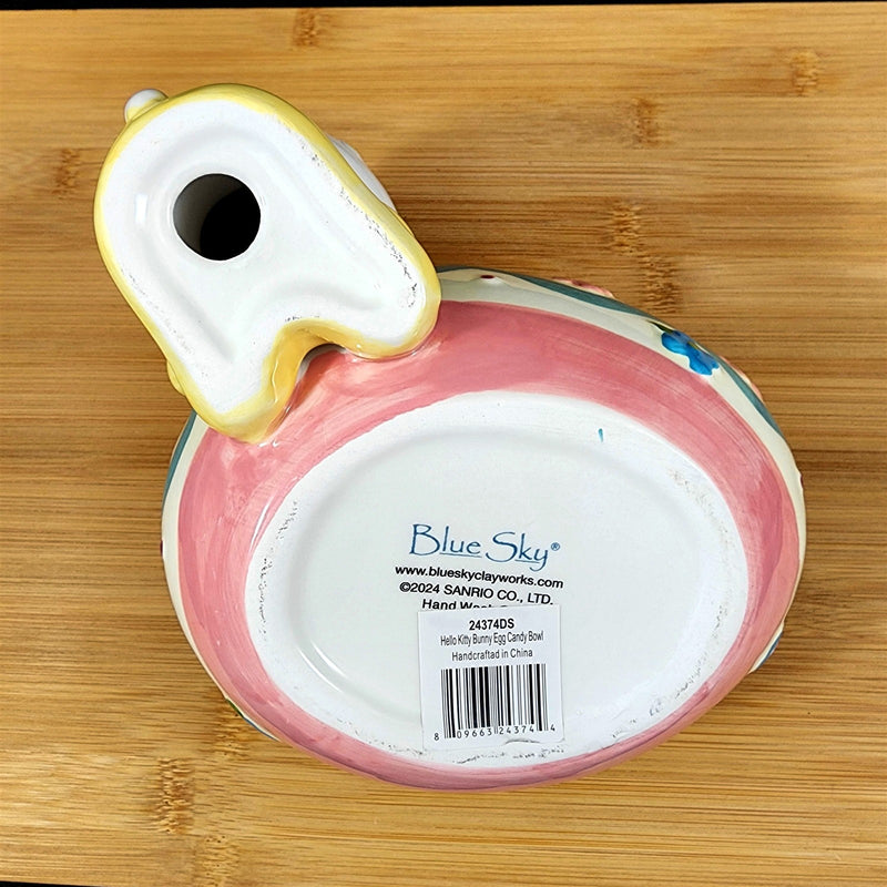 Load image into Gallery viewer, Hello Kitty Bunny Egg Bowl for Candy Snacks Ceramic Blue Sky
