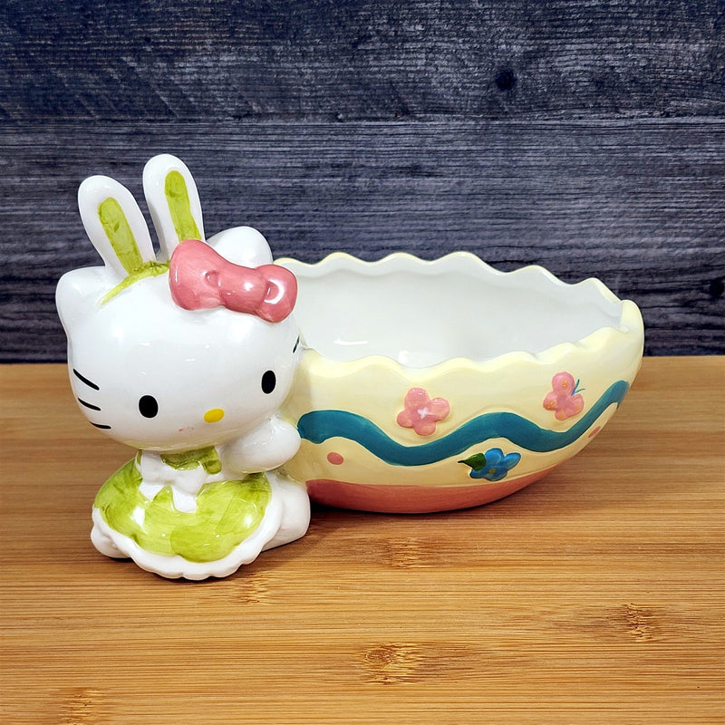Load image into Gallery viewer, Hello Kitty Bunny Egg Bowl for Snacks or Candy Ceramic Blue Sky
