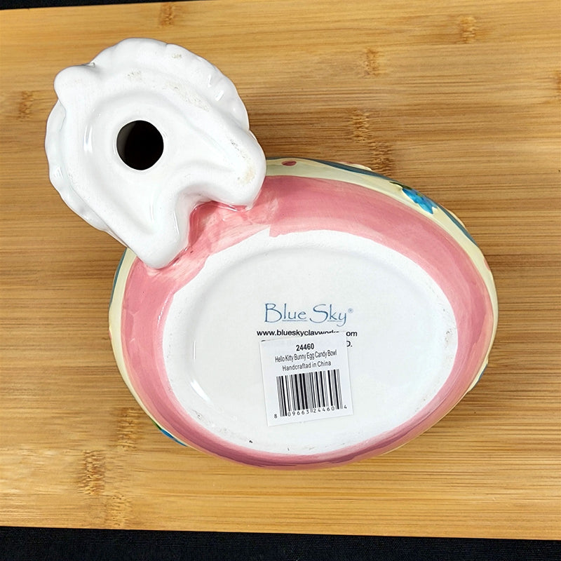 Load image into Gallery viewer, Hello Kitty Bunny Egg Bowl for Snacks or Candy Ceramic Blue Sky

