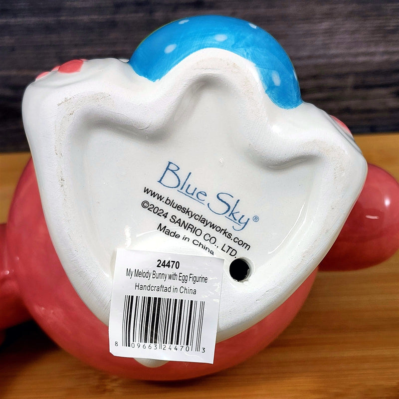 Load image into Gallery viewer, My Melody Easter Bunny Ears Figurine Colored Egg Hello Kitty Blue Sky Ceramic
