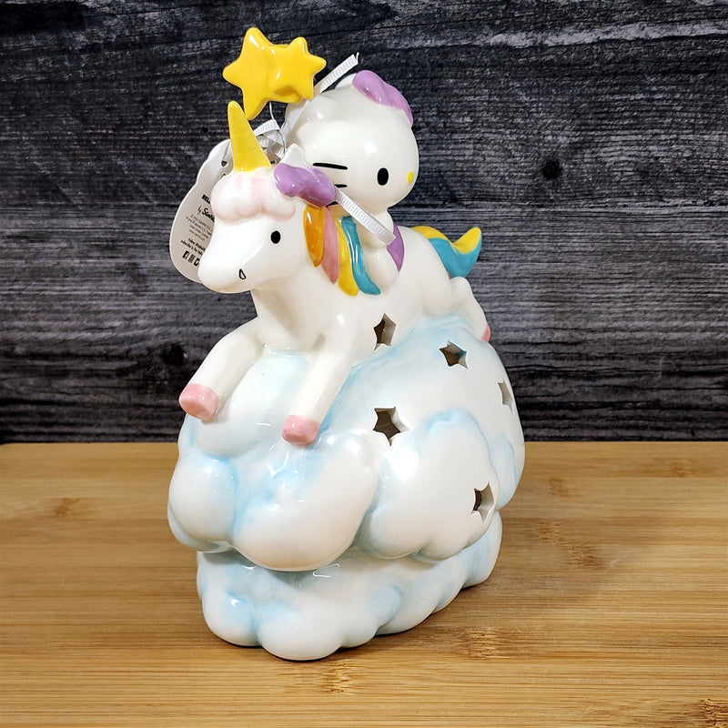 Load image into Gallery viewer, Hello Kitty and Unicorn Friend Candle House Ceramic Tea light Blue Sky Goldminc
