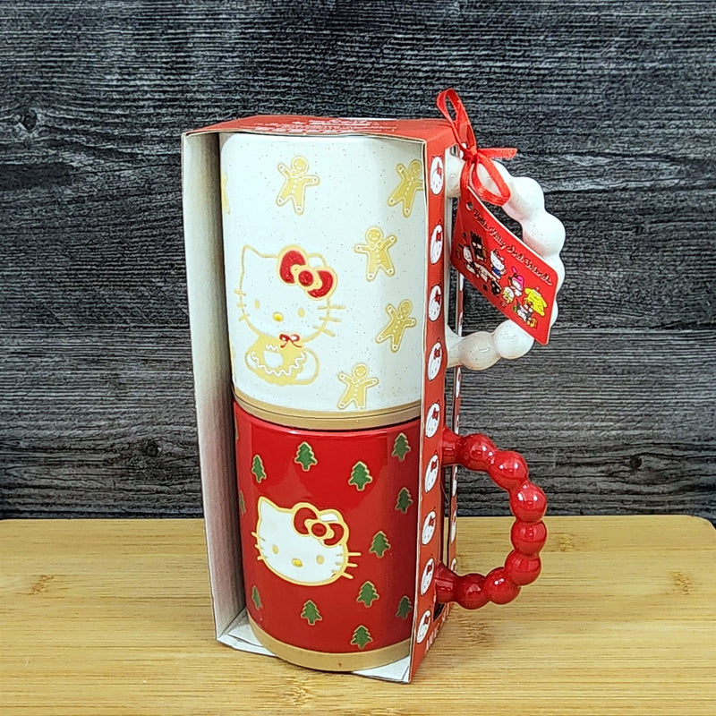 Load image into Gallery viewer, Hello Kitty Christmas Coffee Mug Set Blue Sky Ceramic Holiday Tea Cup 16oz each

