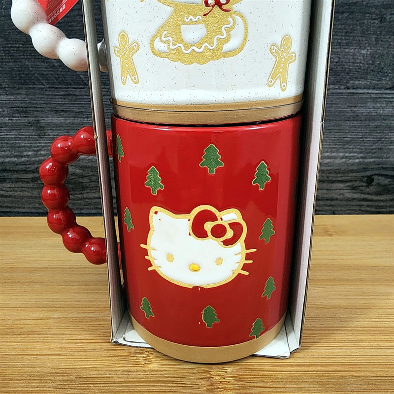 Load image into Gallery viewer, Hello Kitty Christmas Coffee Mug Set Blue Sky Ceramic Holiday Tea Cup 16oz each
