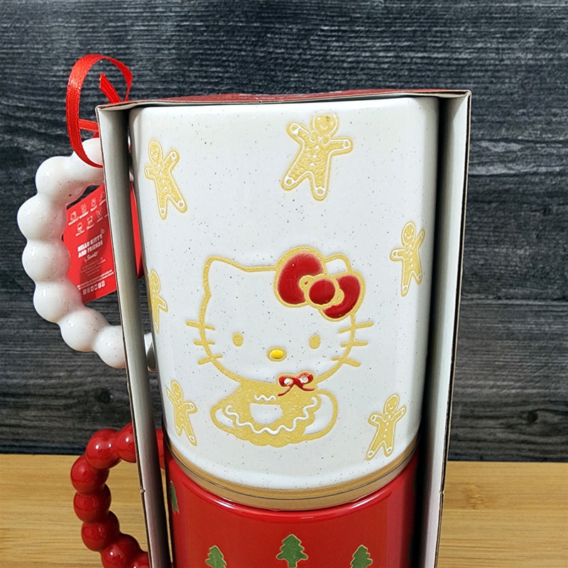 Load image into Gallery viewer, Hello Kitty Christmas Coffee Mug Set Blue Sky Ceramic Holiday Tea Cup 16oz each
