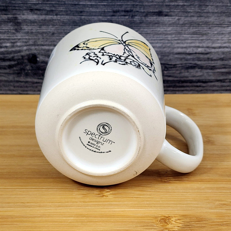 Load image into Gallery viewer, Butterfly Nature Motif Coffee Mug Ceramic Embossed 19oz Pink Tea Cup by Blue Sky
