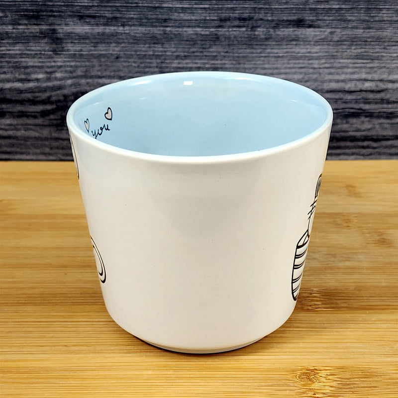 Load image into Gallery viewer, Cat Lover Coffee Mug Embossed Ceramic Tea Cup Blue Sky “Love You&quot; inside 17oz
