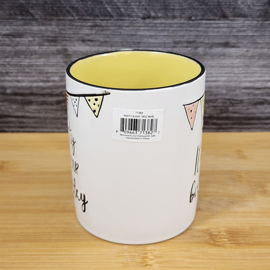 It's Your Birthday Party Mug Festive Embossed Ceramic Tea Coffee Cup Blue Sky