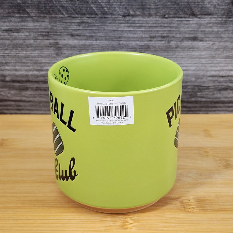 Load image into Gallery viewer, Pickleball Club Mug Green Ceramic Large Tea Coffee Cup Artisan Fun Blue Sky 17oz
