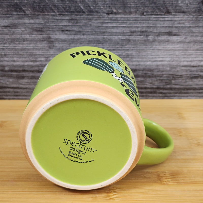 Load image into Gallery viewer, Pickleball Club Mug Green Ceramic Large Tea Coffee Cup Artisan Fun Blue Sky 17oz
