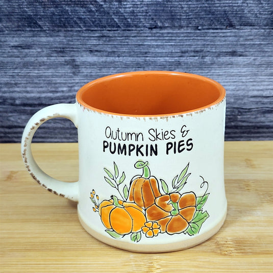 Pumpkin Harvest Autumn Coffee Mug Orange Embossed Tea Cup 17oz by Blue Sky