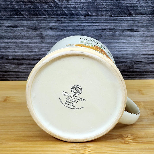 Pumpkin Harvest Autumn Coffee Mug Orange Embossed Tea Cup 17oz by Blue Sky