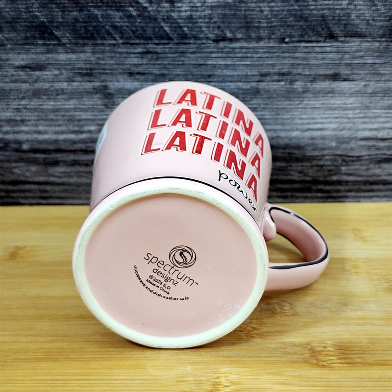 Load image into Gallery viewer, Latina Power Mug Inspirational Ceramic Coffee Tea Cup Pink and Red by Blue Sky
