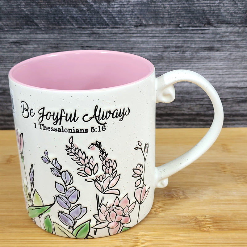 Load image into Gallery viewer, Christian Mug Bible Verse Religious Coffee Tea Cup Pink Floral 21oz Blue Sky
