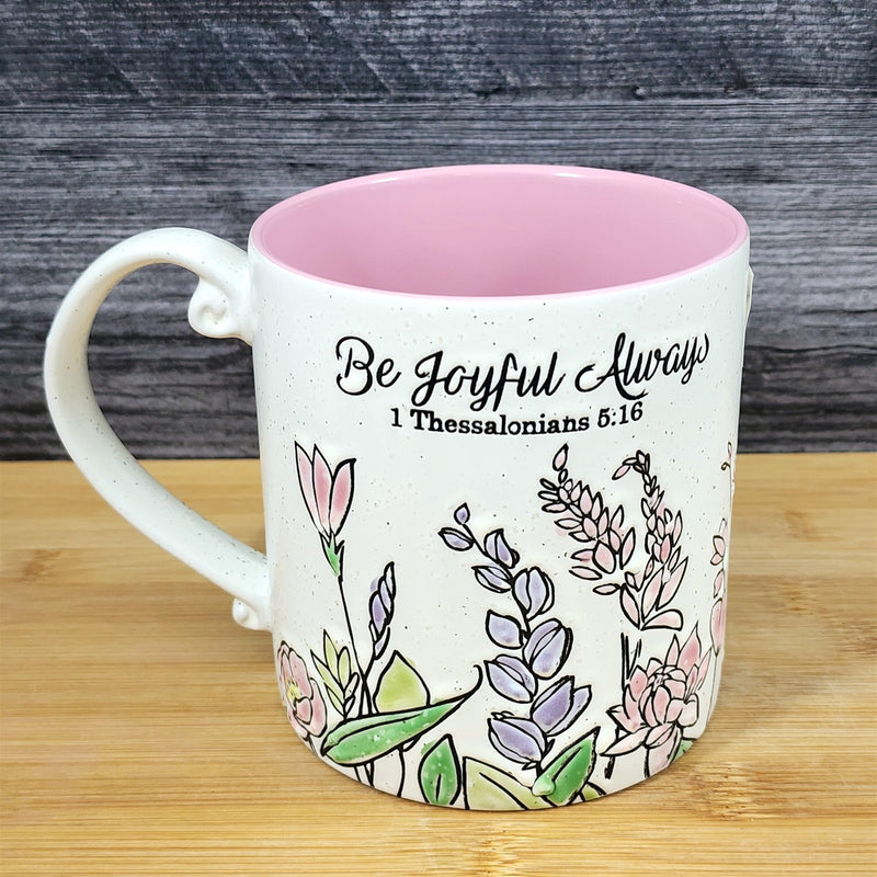 Load image into Gallery viewer, Christian Mug Bible Verse Religious Coffee Tea Cup Pink Floral 21oz Blue Sky
