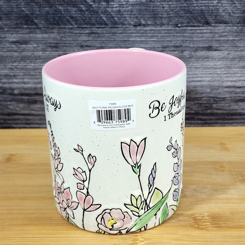 Load image into Gallery viewer, Christian Mug Bible Verse Religious Coffee Tea Cup Pink Floral 21oz Blue Sky
