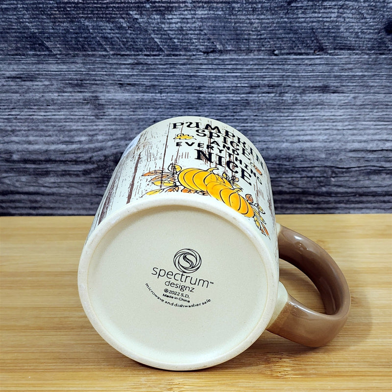 Load image into Gallery viewer, Thanksgiving Coffee Mug Pumpkin Spice Wood Grain Tea Cup 17oz by Blue Sky
