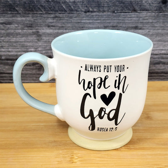 Religious Hosea 12:5 Inspiration Coffee Mug 17oz Embossed Tea Cup Blue Sky