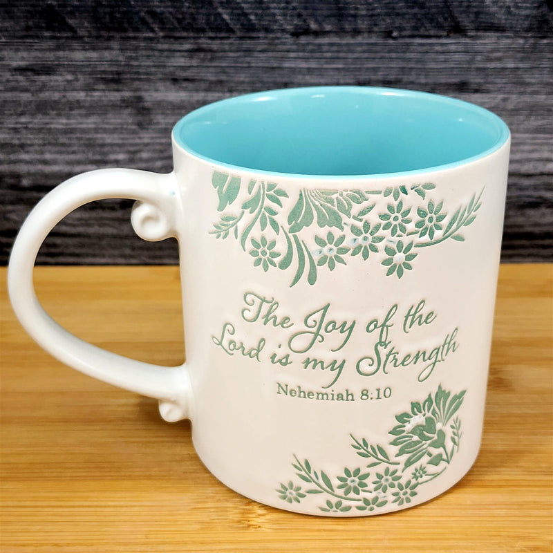 Load image into Gallery viewer, Religious Nehemiah 8:10 Inspiration Coffee Mug 21oz Embossed Tea Cup Blue Sky
