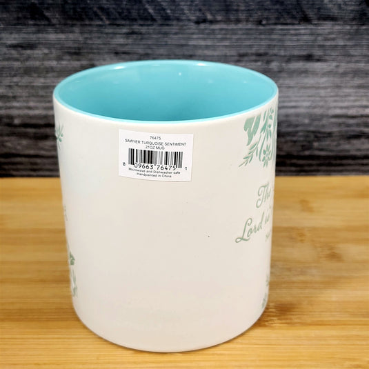 Religious Nehemiah 8:10 Inspiration Coffee Mug 21oz Embossed Tea Cup Blue Sky