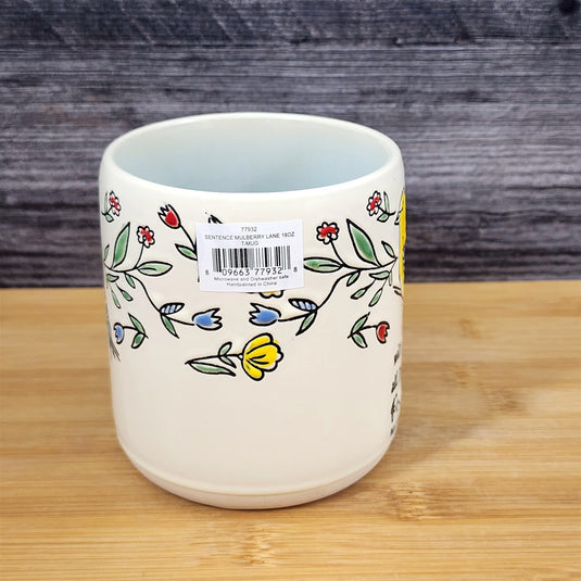 Religious Matthew 19:26 Inspiration Coffee Mug Floral Yellow Bird Cup Blue Sky