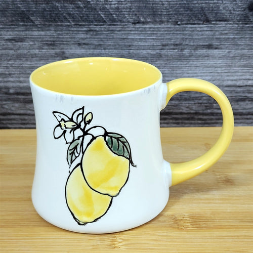 Lemon Art Mug Ceramic Coffee Tea Cup Yellow Interior Fruit Home Deco Blue Sky