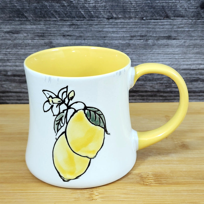 Load image into Gallery viewer, Lemon Art Mug Ceramic Coffee Tea Cup Yellow Interior Fruit Home Deco Blue Sky
