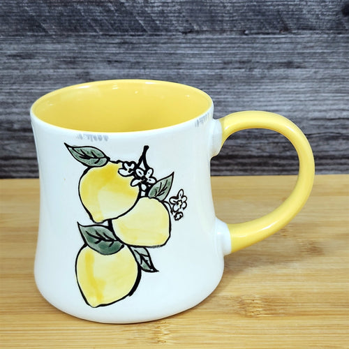Lemon Art Mug Coffee Tea Cup Yellow Interior Ceramic Fruit Home Deco Blue Sky