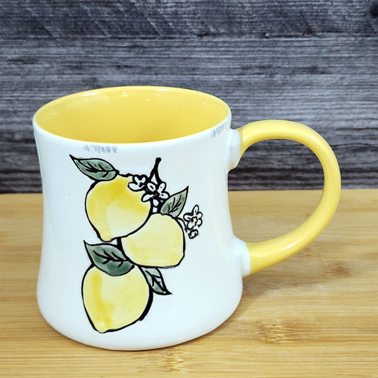 Lemon Art Mug Coffee Tea Cup Yellow Interior Ceramic Fruit Home Deco Blue Sky