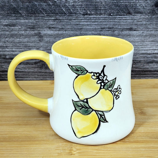 Lemon Art Mug Coffee Tea Cup Yellow Interior Ceramic Fruit Home Deco Blue Sky