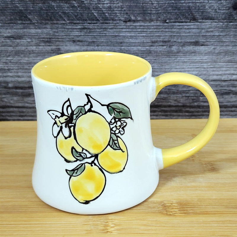 Load image into Gallery viewer, Lemon Coffee Mug Ceramic Fruit Tea Cup Yellow Interior Kitchen Decor by Blue Sky
