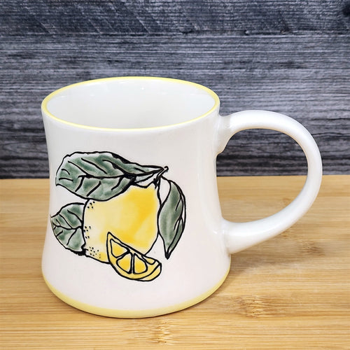 Lemon Coffee Mug Ceramic Fruit Tea Cup White Interior Kitchen Decor by Blue Sky