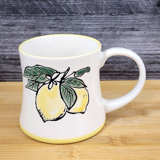 Lemon Art Mug Coffee Tea Cup White Interior Ceramic Fruit Home Deco Blue Sky