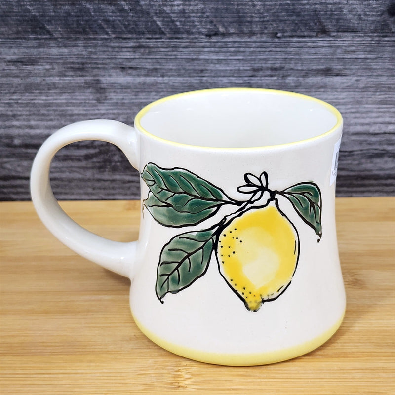 Load image into Gallery viewer, Lemon Mug Coffee Tea Cup White Interior Ceramic Fruit Art Home Deco Blue Sky
