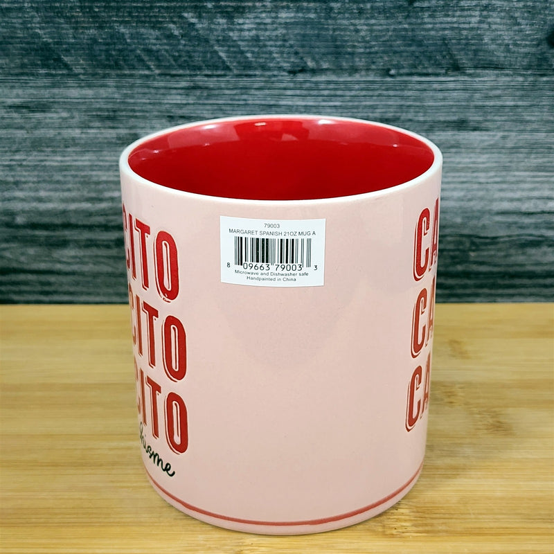 Load image into Gallery viewer, Spanish Coffee Mug Cafecito y Chisme - Coffee &amp; Gossip - Pink Cup by Blue Sky
