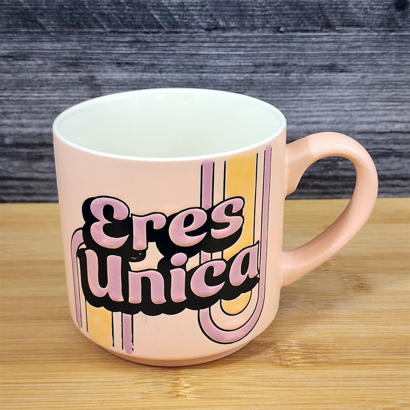 Load image into Gallery viewer, Spanish Coffee Mug Eres Unica - You are Unique - Retro Tea Cup Blue Sky Ceramic
