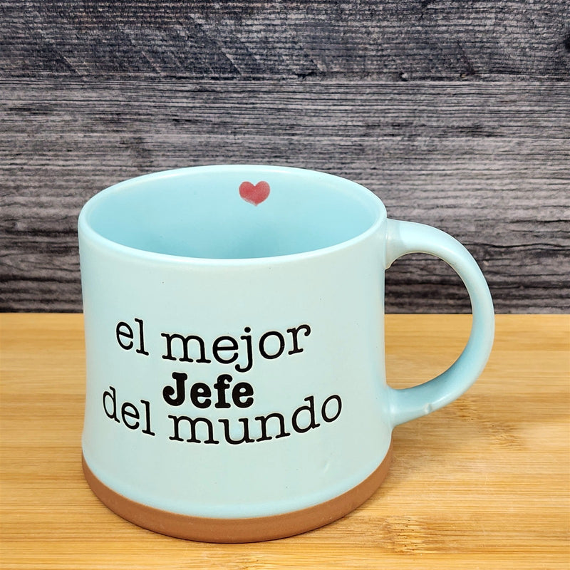 Load image into Gallery viewer, Spanish Coffee Mug Mejor Jeffe De Mundo - Best Boss - Tea Cup Blue Sky Ceramic
