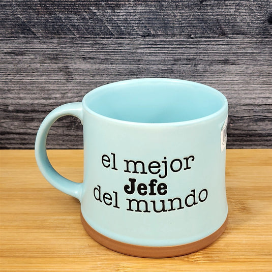 Spanish Coffee Mug Mejor Jeffe De Mundo - Best Boss - Tea Cup Blue Sky Ceramic