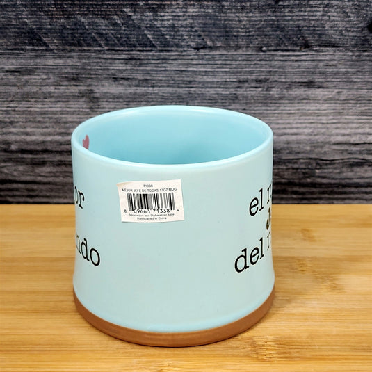 Spanish Coffee Mug Mejor Jeffe De Mundo - Best Boss - Tea Cup Blue Sky Ceramic