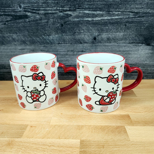 Hello Kitty Strawberry Theme Coffee Mug Set Ceramic Tea Cup 21oz by Blue Sky