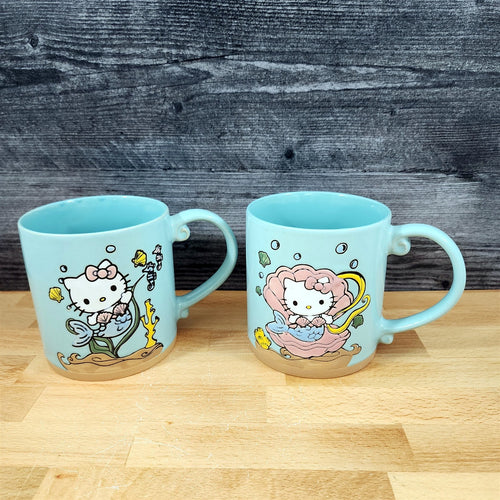 Hello Kitty Mermaid Theme Coffee Mug Set Ceramic Tea Cup 21 oz by Blue Sky