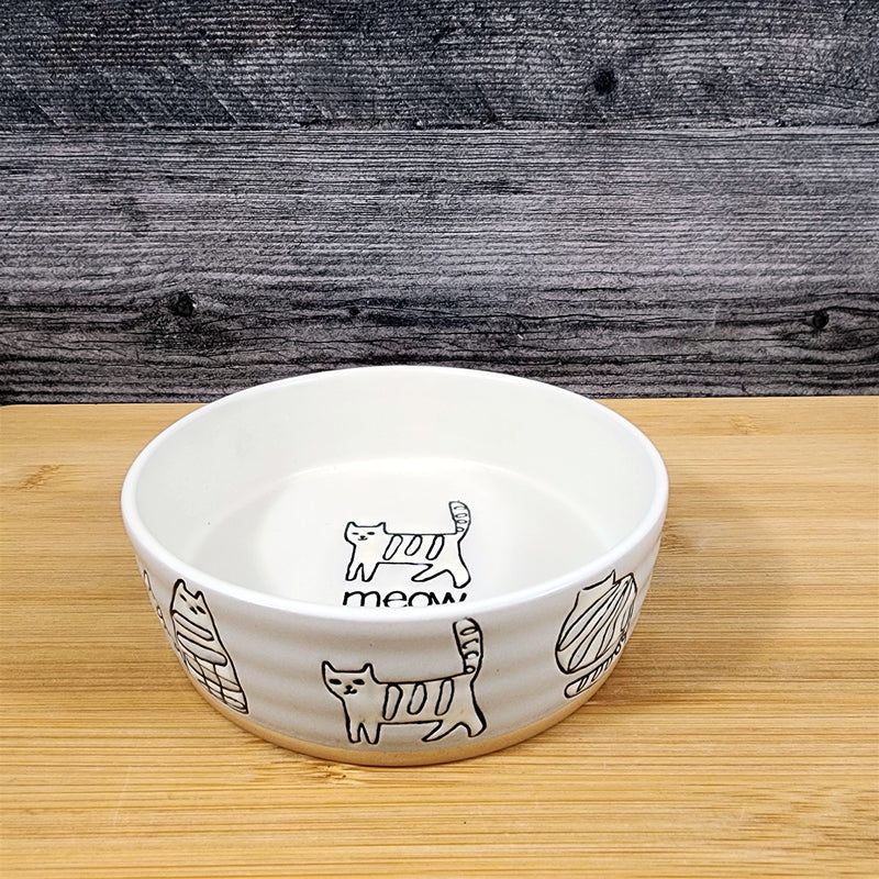 Load image into Gallery viewer, Cat Water Food Bowl Embossed Treat Dish by Blue Sky
