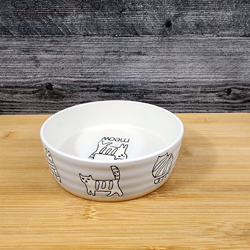 Load image into Gallery viewer, Cat Water Food Bowl Embossed Treat Dish by Blue Sky
