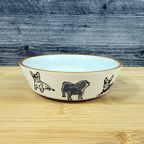 Charleston Dog Breed Water Food Bowl Embossed Treat Dish Gray Inside by Blue Sky