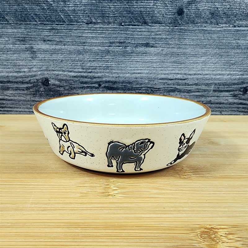 Load image into Gallery viewer, Charleston Dog Breed Water Food Bowl Embossed Treat Dish Gray Inside by Blue Sky
