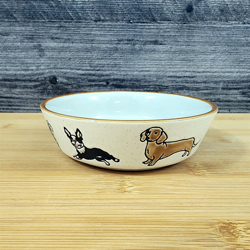 Load image into Gallery viewer, Charleston Dog Breed Water Food Bowl Embossed Treat Dish Gray Inside by Blue Sky

