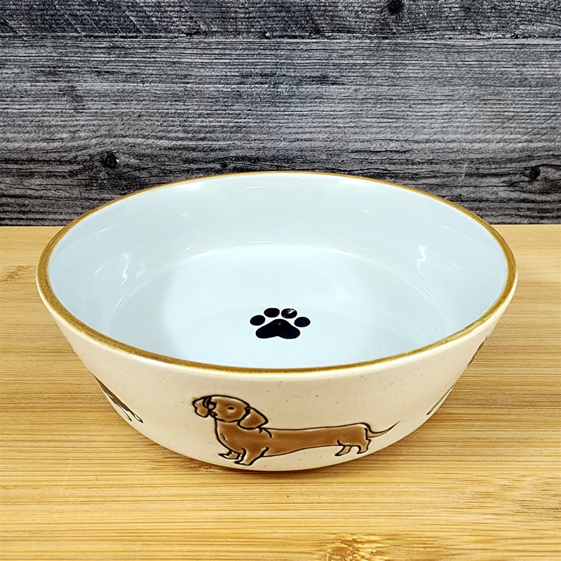 Load image into Gallery viewer, Charleston Dog Breed Water Food Bowl Embossed Treat Dish Gray Inside by Blue Sky
