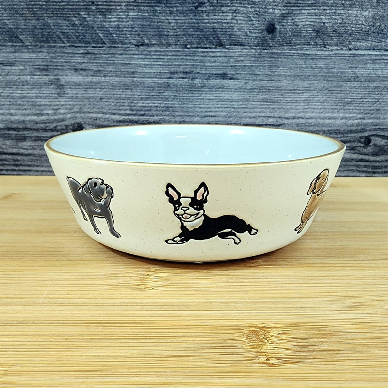 Load image into Gallery viewer, Charleston Dog Breed Water Food Bowl Embossed Treat Dish Gray Inside by Blue Sky
