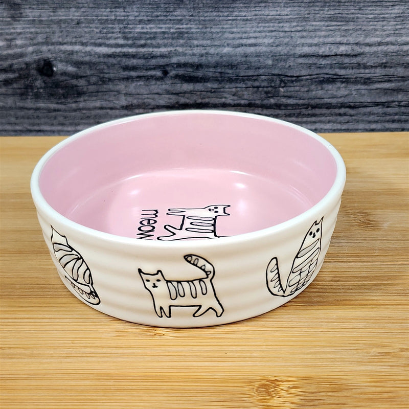 Load image into Gallery viewer, Cat Water Food Bowl Embossed Treat Pink Dish by Blue Sky
