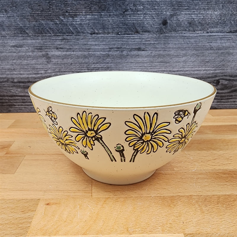 Load image into Gallery viewer, Spring Daisy Flowers and Bees Festive Bowl 6 inch (15cm) Floral Dish by Blue Sky
